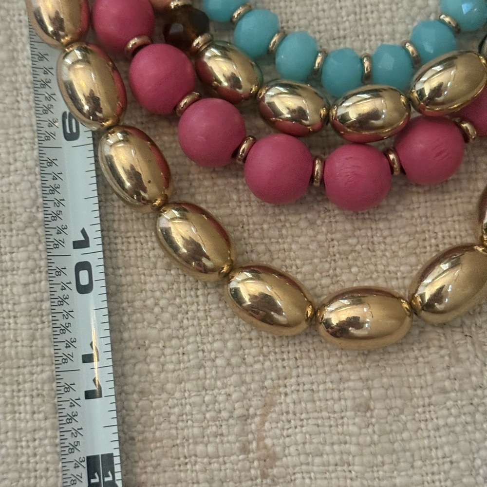 NWT Sophia & Kate Gold and Multicolor Beaded Necklace and Earring Set - Picture 14 of 15